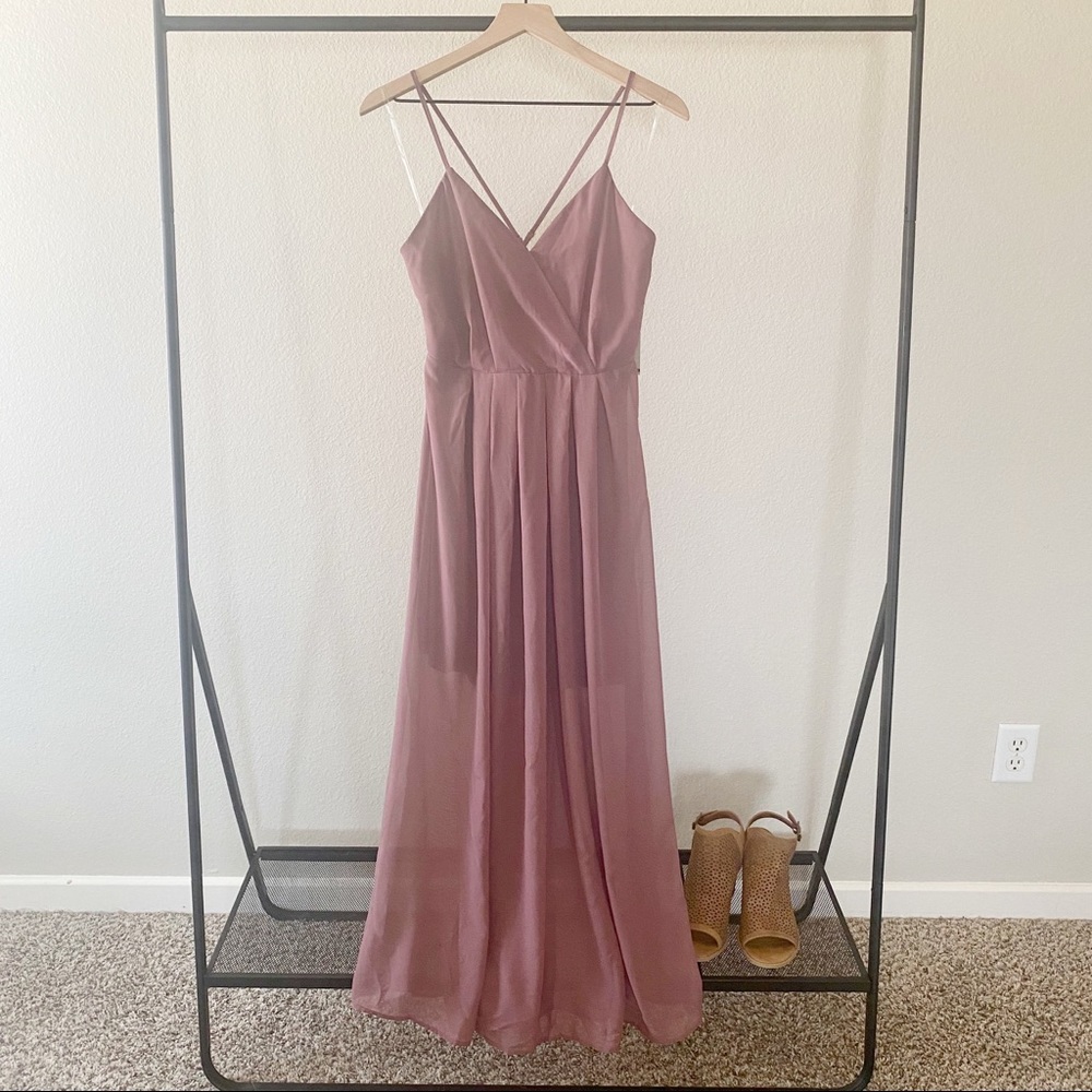 Active USA Mauve Chiffon Maxi Dress